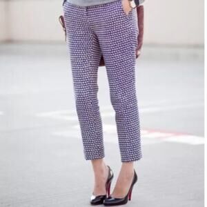 J.Crew Purple Metallic Tweed Cafe Capri Dress Pants-4
